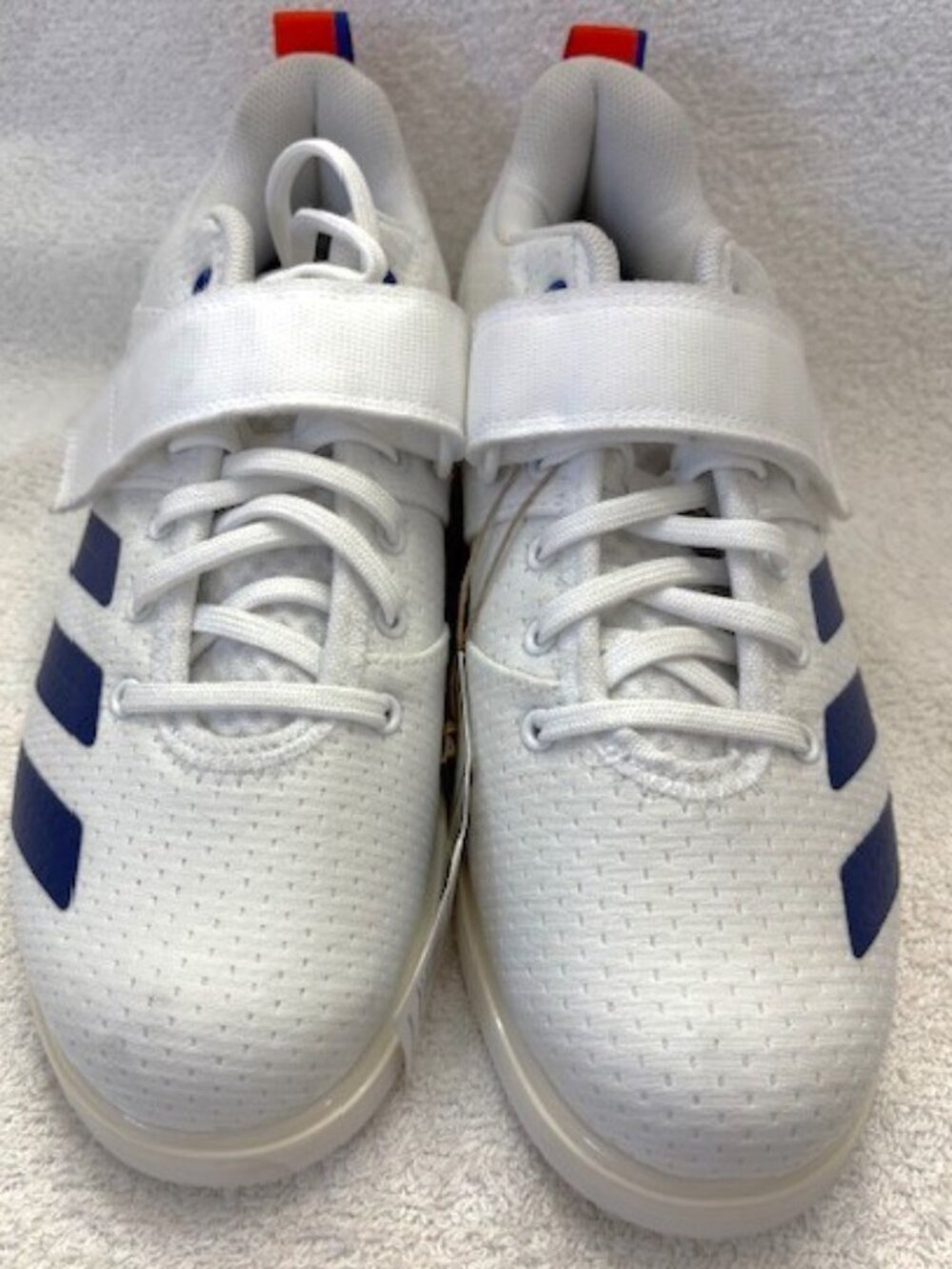 Adidas Powerlift 5 lace up and hook & loop closure white sneakers NWT